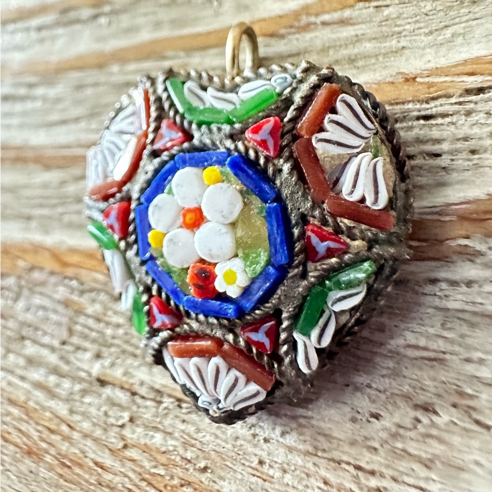 Colorful Mosaic Heart Pendant - Picture 2 of 3